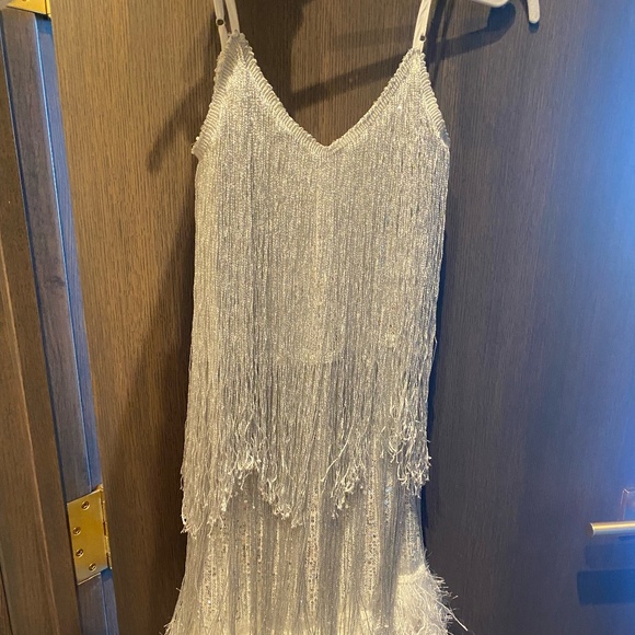 12th Tribe Dresses & Skirts - 12th Tribe - NEW, Disco Fever Silver Fringe Mini Dress, Small